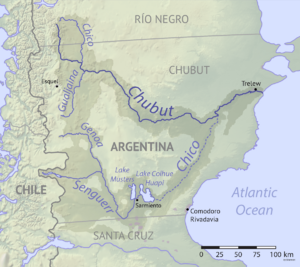 Chubut River Argentina basin map