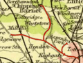 Extract of 1900 Map showing Edgware Highgate and London Railway