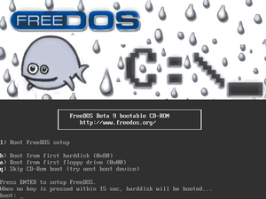FreeDOS Beta 9 pre-release5 (boot splash) on Bochs sshot20040912.png