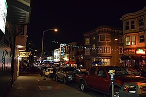 Green Street, North Beach, San Francisco, looking west towards Columbus Avenue