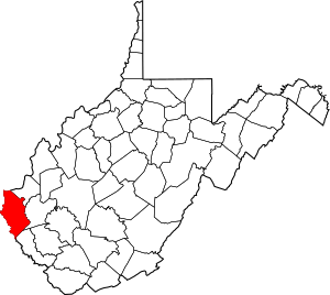 Map of West Virginia highlighting Wayne County