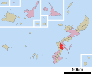 Location of Okinawa in Okinawa Prefecture