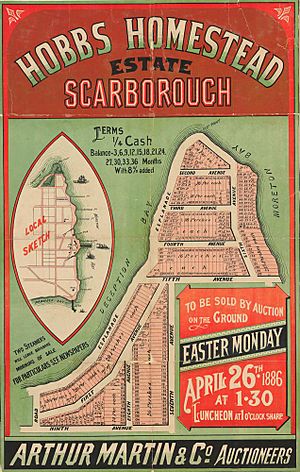 StateLibQld 2 262956 Estate map of Hobbs Homestead Estate, Scarborough, Queensland, 1886