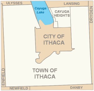 Town of Ithaca map