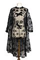 Black Lace kaftan “Illusion” by Sybil Connolly- Full length FRONT