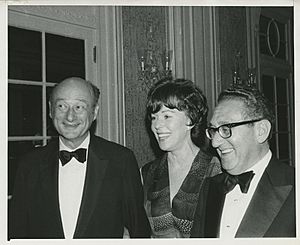 Ed Koch, Bess Myerson, and Henry Kissinger at Stephen S. Wise Award Dinner (8451054025)