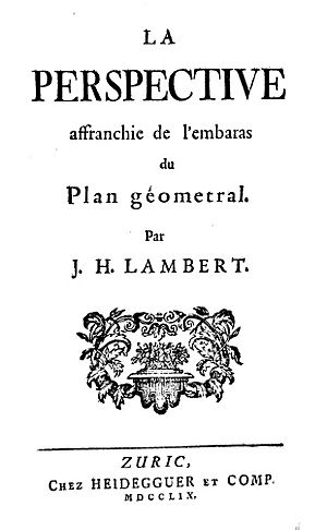 Lambert - Perspective affranchie de l'embarras du plan géometral, 1759 - 1445566