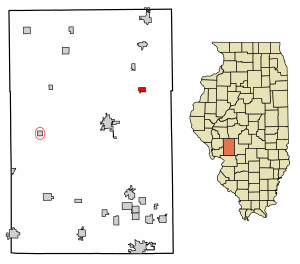 Location of Standard City in Macoupin County, Illinois.