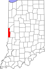 Map of Indiana highlighting Vermillion County