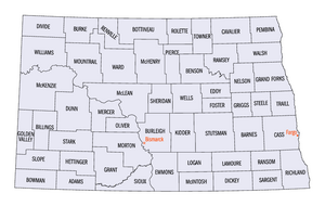 North Dakota counties map