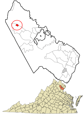 Location in Prince William County and the state of Virginia