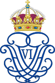 Royal Monogram of King Gustaf VI Adolf of Sweden.svg