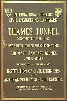 Thames Tunnel plaque