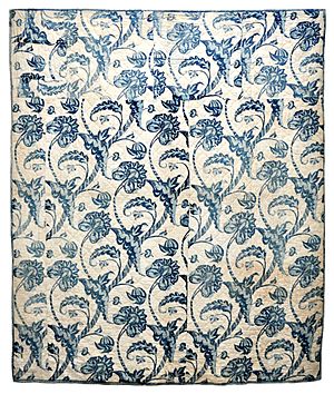 Wholecloth Blue Resist Quilt, c. 1760-1800
