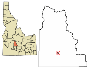 Location of Fairfield in Camas County, Idaho.