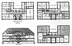 Cambridge, Massachusetts City Hall - Elevation and Floor Plans