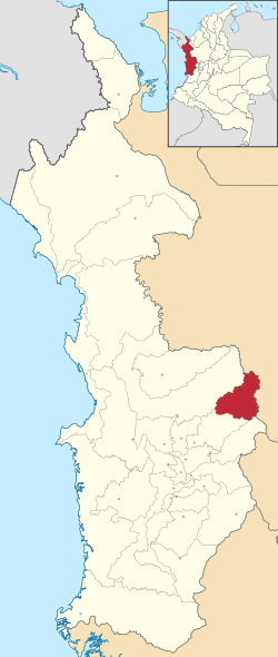 Location of the municipality and town of El Carmen de Atrato in the Chocó Department of Colombia.