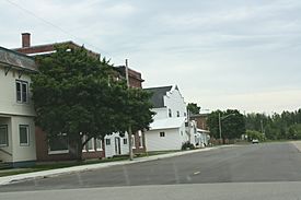 Looking east at downtown Hermansville