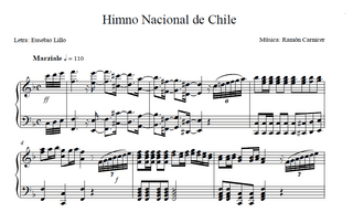 Himno Nacional de Chile en Fa mayor Piano