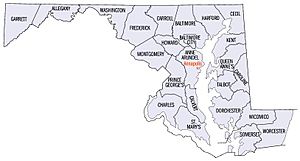 Map of maryland counties