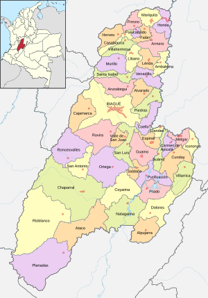 Mapa de Tolima (político)