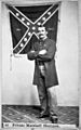 Marshall Sherman with 28th Virginia battle flag
