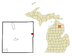Location of Hillman, Michigan