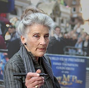 Colour photograph of Phyllida Law at the 'Nanny McPhee London film premiere in 2005