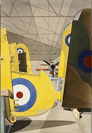 Training - Aircraft Under Construction (1940) (Art.IWM ART LD65)