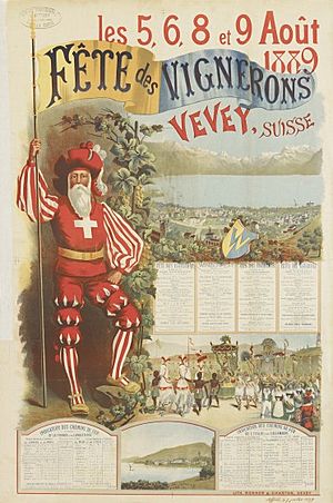 Vevey - fête des vignerons - affiche de 1889