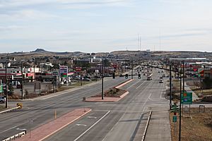 Wyoming Highway 59 seen from Interstate 90 in Gillette, Wyoming