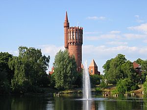 The old water tower in Landskrona is a landmark that can be seen from far away