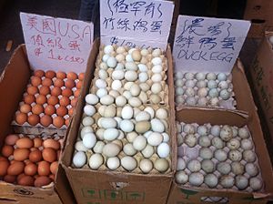 HK Central 結志街 Gage Street market 雞蛋 Chicken n 鴨蛋 Duck Eggs on sale March-2012