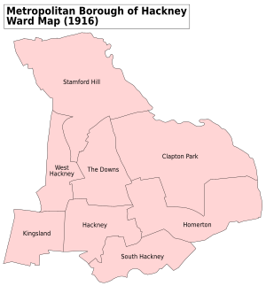 Hackney Met. B Ward Map 1916