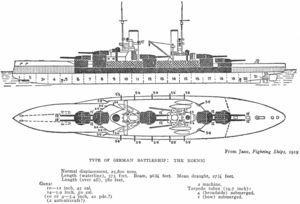 König class battleship - Jane's Fighting Ships, 1919 - Project Gutenberg etext 24797