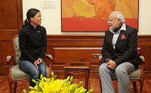 Mary Kom with Prime Minister Narendra Modi