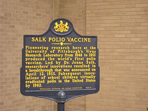 Salk Polio Vaccine plaque - University of Pittsburgh - IMG 1435