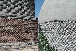 Bottle, Tire and Brick walls of Earthships