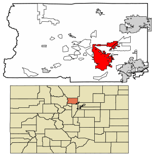 Location of Boulder in Boulder County, Colorado
