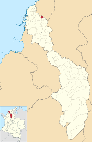Location of the municipality and town of San Cristobal, Bolívar in the Bolívar Department of Colombia