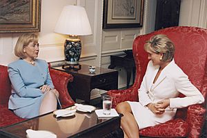 Diana, Princess of Wales, with Hillary Clinton