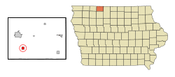 Location of Wallingford, Iowa