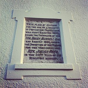 Gellionnen Chapel 1692 plaque