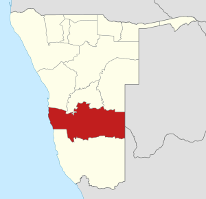 Location of the Hardap Region in Namibia