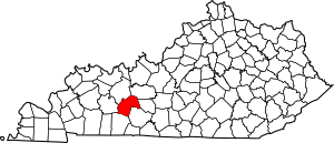 Map of Kentucky highlighting Butler County