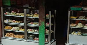 Sweets at a shop in Salkia Chourasta in Howrah