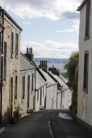 Tanhouse Brae, Culross, looking south to the Firth of Forth