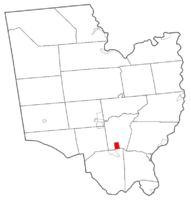 Map highlighting Round Lake's location within Saratoga County.