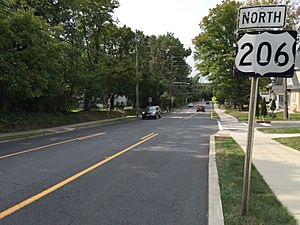 2017-09-12 15 14 07 View north along U.S. Route 206 and Mercer County Route 533 (Bayard Lane) at Stanworth Drive in Princeton, Mercer County, New Jersey