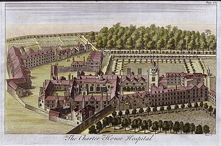 Charterhouse Hospital, engraved by Toms, c.1770.